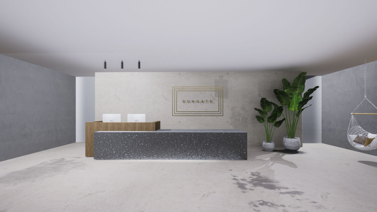 reception area for the all-excluse hotel of Sungate on the island of Corfu in Greece by ikies architects