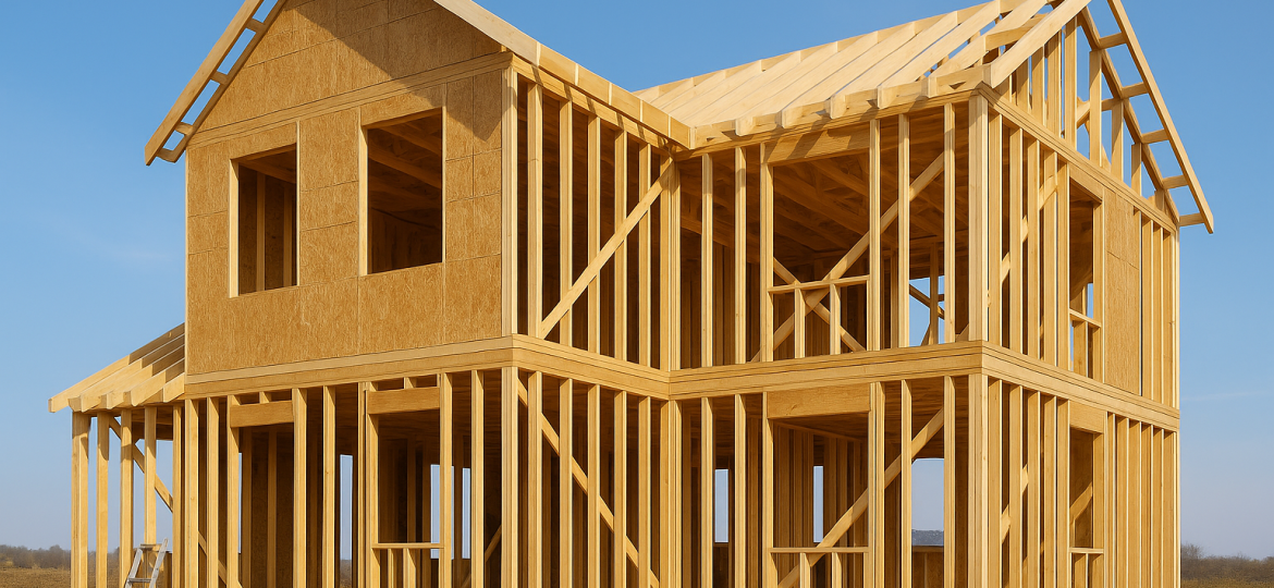 Illustration of prefab house, representing collaboration between international prefab companies and Greek architects.