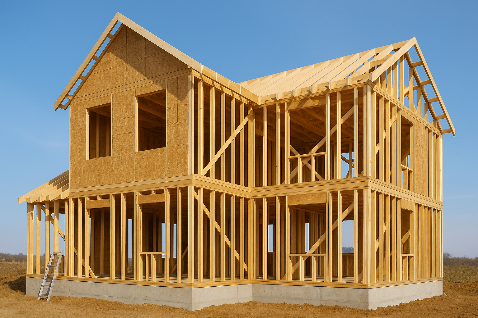 Illustration of prefab house, representing collaboration between international prefab companies and Greek architects.